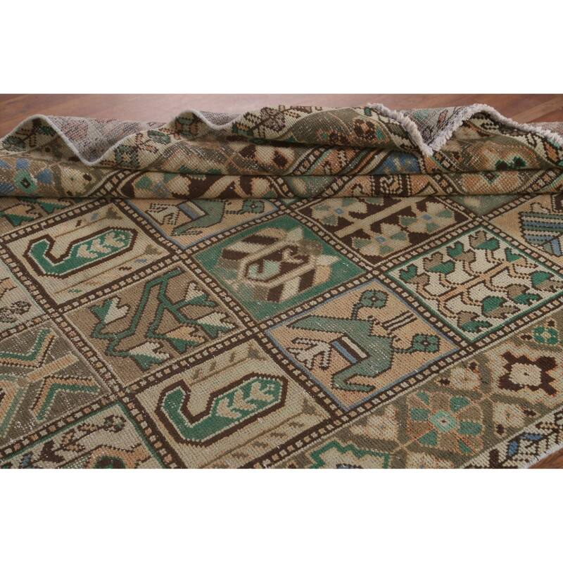 Garden Design Bakhtiari Persian Vintage Rug Hand-Knotted Wool Carpet - 5'1"x 9'7"