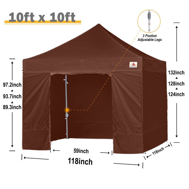 ABCCANOPY Commercial Instant Shade Metal Pop-Up Canopy - 10ftx10ft