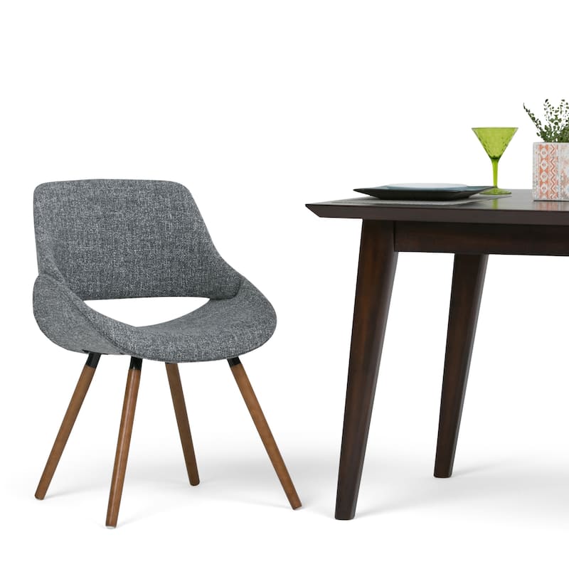 WYNDENHALL Malone Mid Century Modern Bentwood Dining Chair - 21.7" D x 20.5" W x 31.5" H - Grey