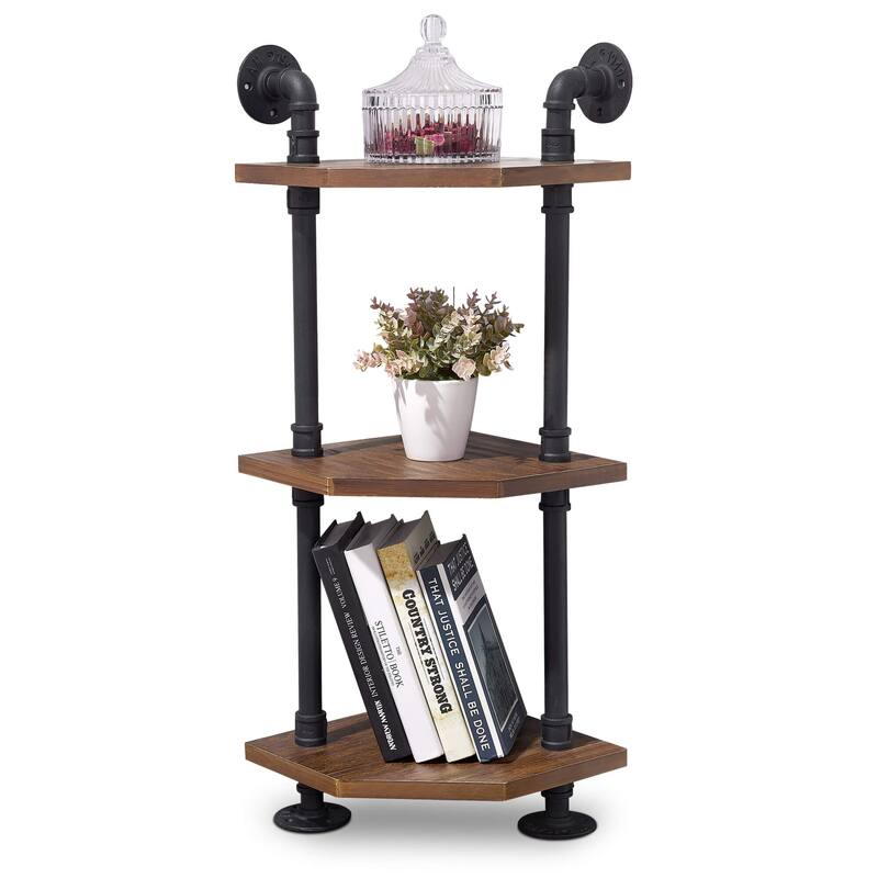 ivinta Industrial Wall Mount Pipe Shelves, 3/4/5/6-Tier Corner Shelf