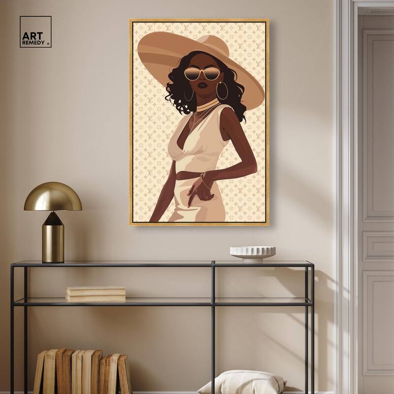 Stylish Gal in Tans Canvas by Art Remedy