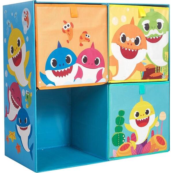 slide 2 of 3, Baby Shark Collapsible Storage Cubby with 3 Cubes