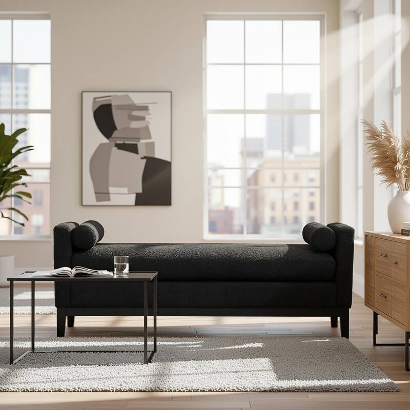 Homy Casa Upholstered Bench with Pillows, Wooden, Entry Living