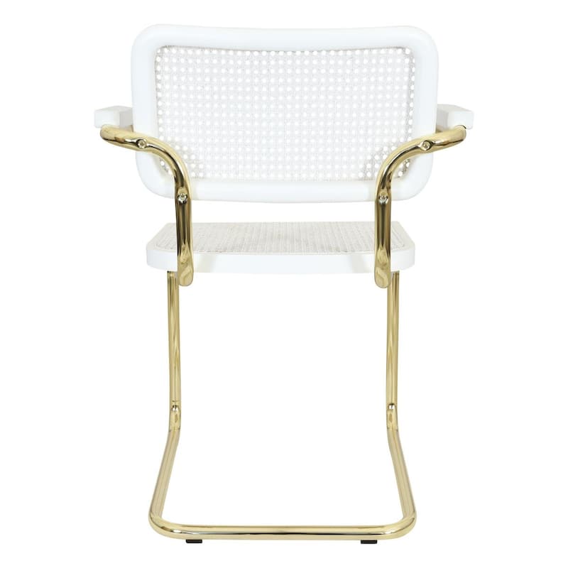 Breuer Chair Company Marcel Breuer Cesca Cane Cantilever Armchair Arm Chair w/ Brass Steel Frame (Various Wood & Cane Colors)