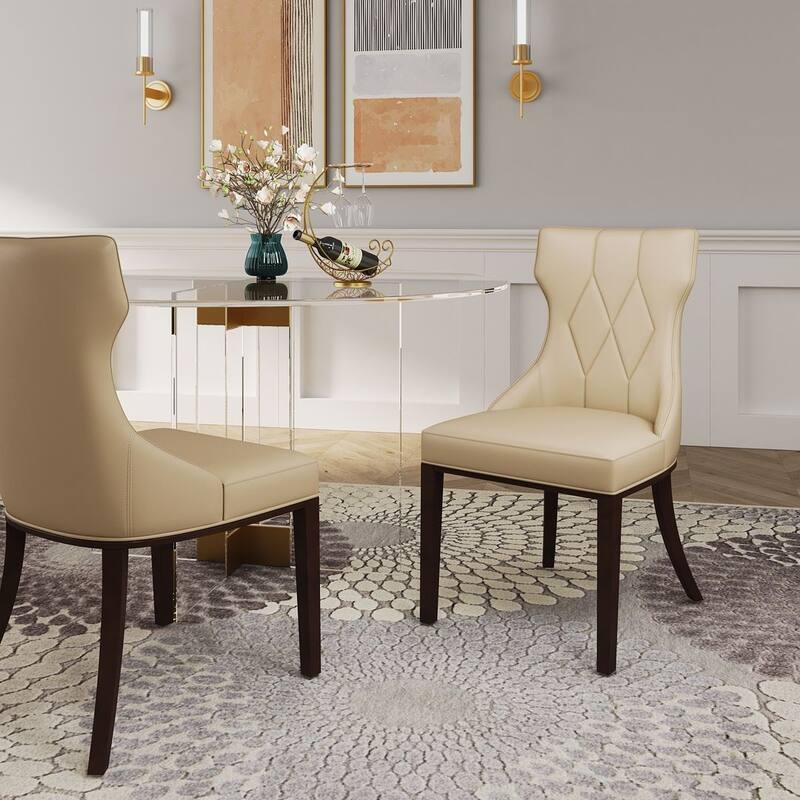 Reine Black and Walnut Velvet Dining Chair (Set of Two)