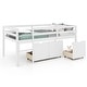 preview thumbnail 17 of 21, Twin Size Low Loft Bed with 3 Drawers with Ladder and Full-length Guardrails