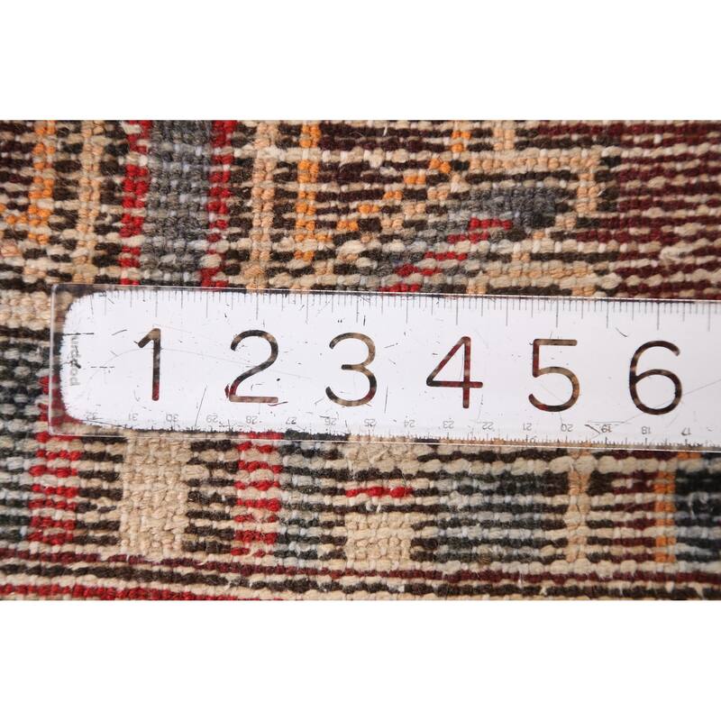 Hand Knotted Oriental 100% Wool Carpet Traditional Geometric Oranges & Rust Bakhtiari Area Rug - 6' 4'' X 3' 3''