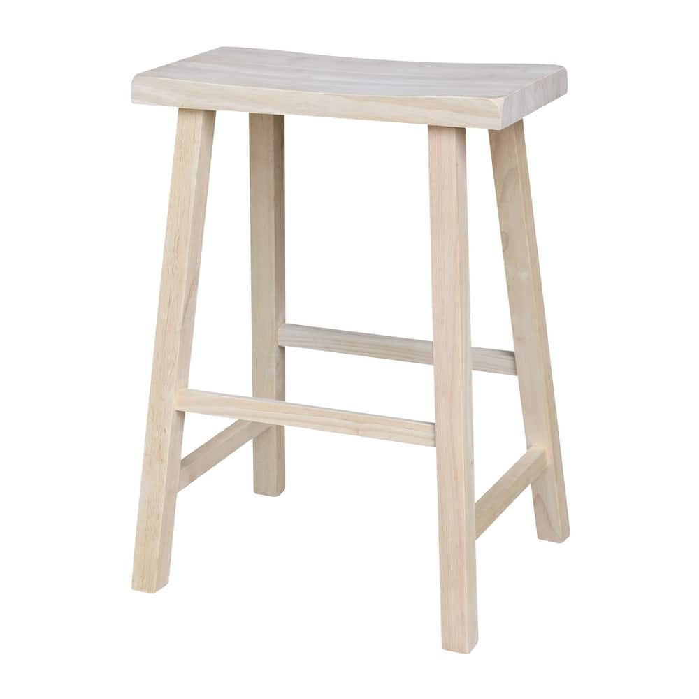 International Concepts Solid Wood Saddle Seat Dining Stool