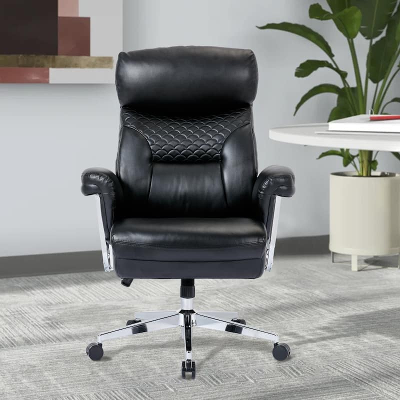 Ergonomic High Back Executive Office Chair, Modern Leather Computer