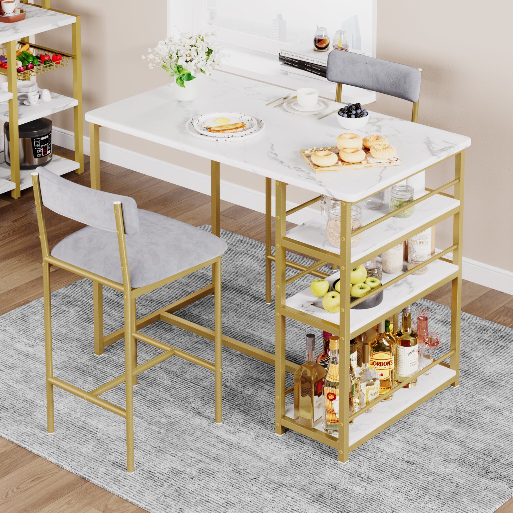3 piece counter height pub table set on sale
