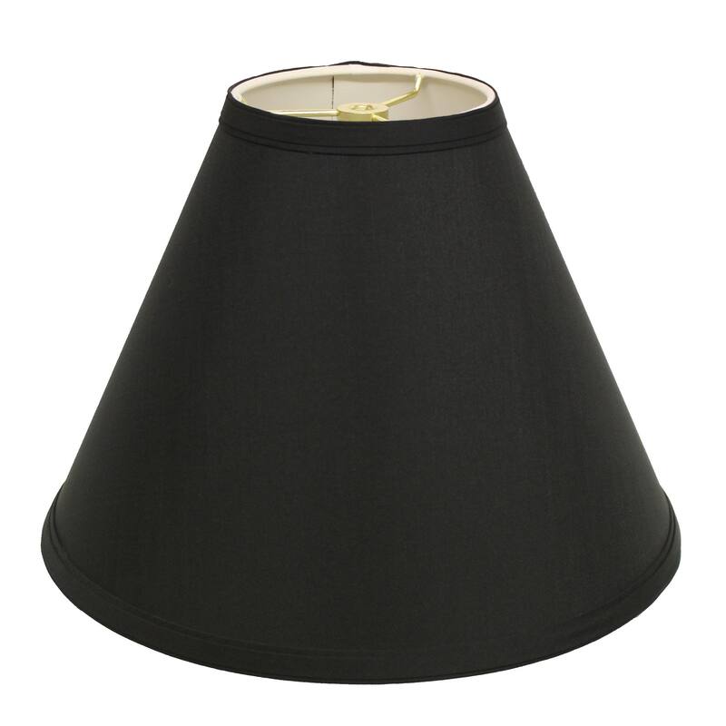 Deep Cone Hardback Lampshade with Washer Fitter, Black - Black
