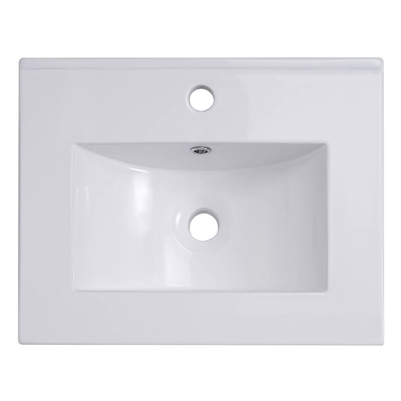 20 Inch Modern Small Bathroom Vanity Cabinet With Ceramic Basin,Ample Storage,1 Soft Close Doo