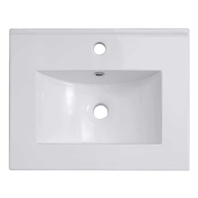 Bathroom Vanity with Sink, Small Bathroom Cabinet with Storage Racks, Single Basin Vanity Set with Soft-Close Door