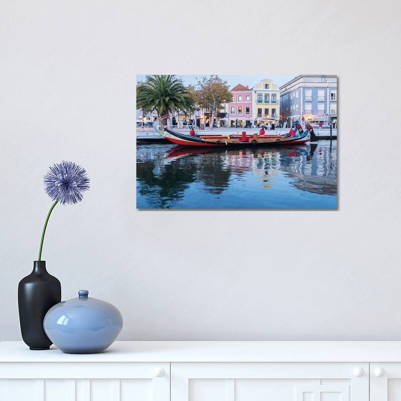 iCanvas "Portugal, Aveiro. Moliceiro boat on the canal." by Julie Eggers Canvas Print - 12x18x1.5