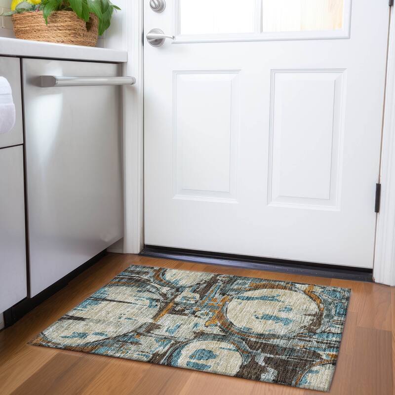Machine Washable Indoor/ Outdoor Chantille Contemporary Rug