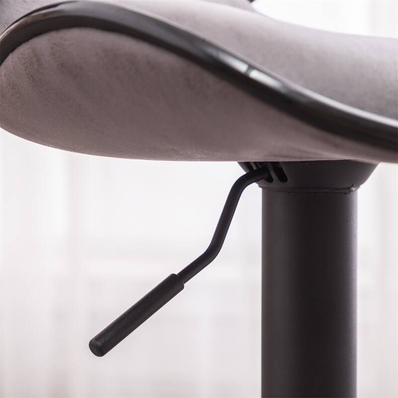 Upholstery Airlift Adjustable Swivel Barstool w/ Chrome Base, Set of 2