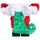 preview thumbnail 4 of 3, Gemmy Jack Skellington Holiday Greeter in Santa Suit with Stocking