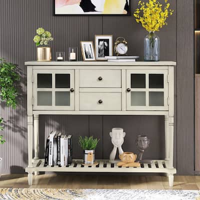 Modern Console Table with Bottom Shelf