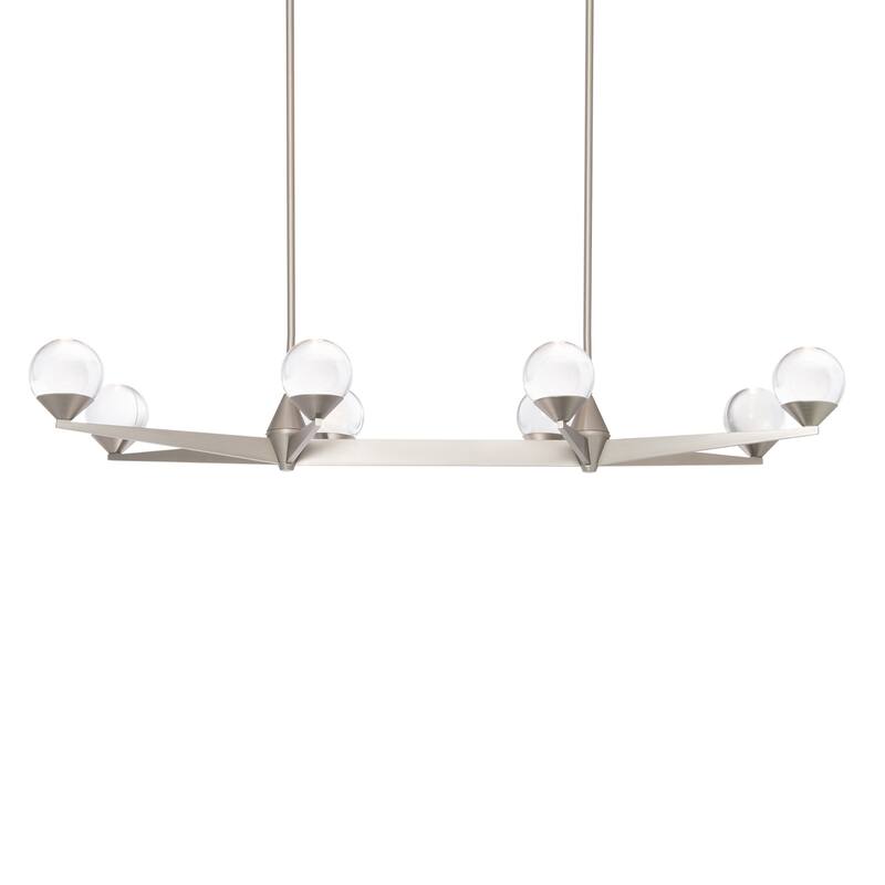 Double Bubble 44in LED 8 Light Linear Chandelier 3000K - Satin Nickel