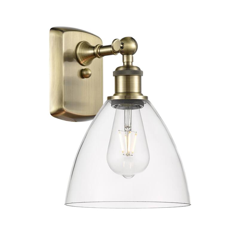 Innovations Lighting 516-1W-11-8 Bristol Sconce Bristol 11" Tall Wall - Antique Brass / Clear