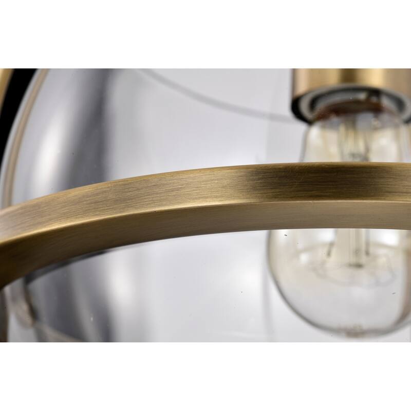 Amado 1 Light Pendant - 10 Inches - Vintage Brass Finish - Clear Glass - Vintage Brass