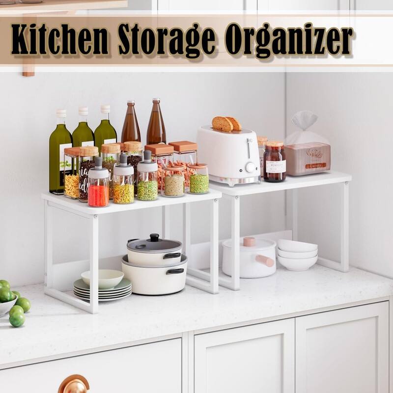 Kitchen Countertop Organizer Cabinet Shelf - 12.4"D x 17"W x 12"H