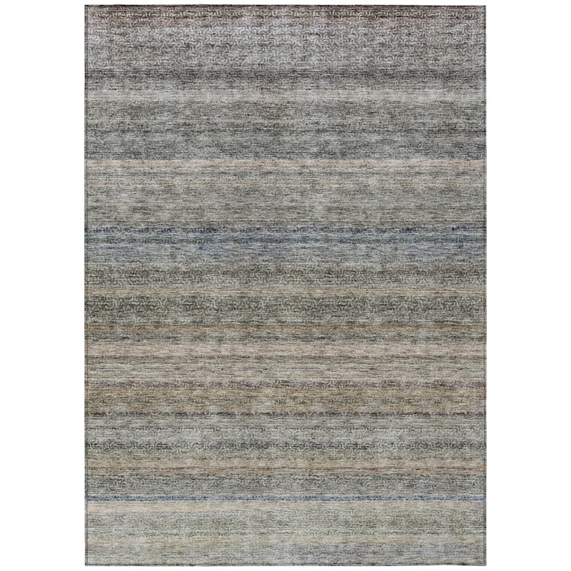 Machine Washable Indoor/ Outdoor Ombre Solid Chantille Rug