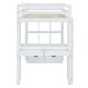 preview thumbnail 10 of 38, Full Size Loft Bed with large shelves, writing desk & LED Light, White