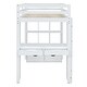 preview thumbnail 9 of 38, Full Size Solid Wood Loft Bed with Shelves, Writing Desk, and LED Light