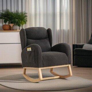 Teddy Fabric Rocking Chair With Packet Wood Legs - Bed Bath & Beyond ...