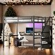 preview thumbnail 2 of 9, Metal Full XL Size LED Loft Bed with L-shaped Desk and USB,Wardrobe,Kids Bed Design