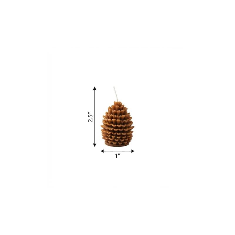 3" Brown Autumn Harvest Scented Dimensional Pinecone Candle
