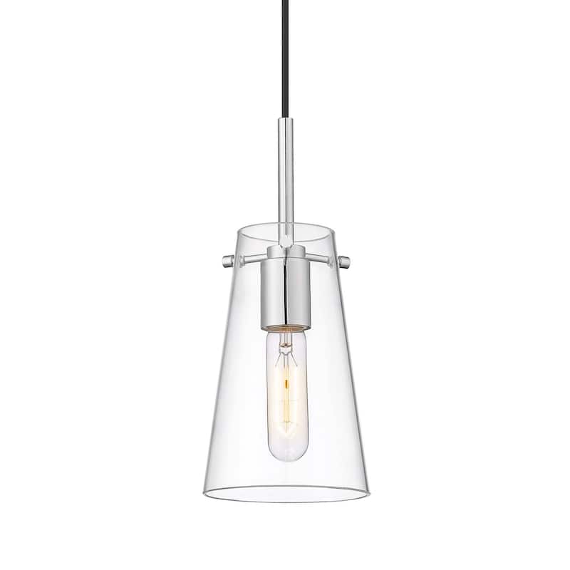 Z-Lite 7508MP Kira 5" Wide Mini Pendant with Shade - Chrome