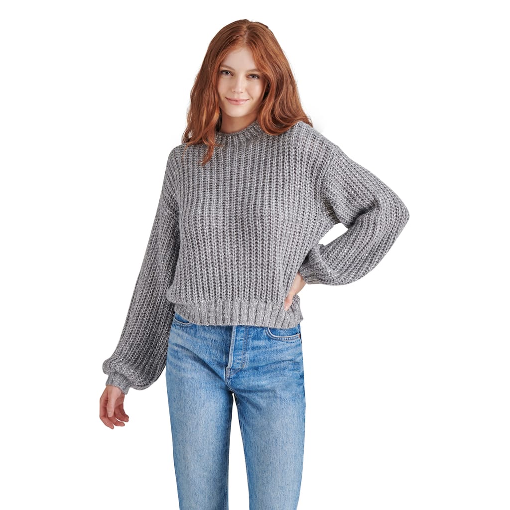 Steve Madden Martina Ribbed Mock Neck Sweater
