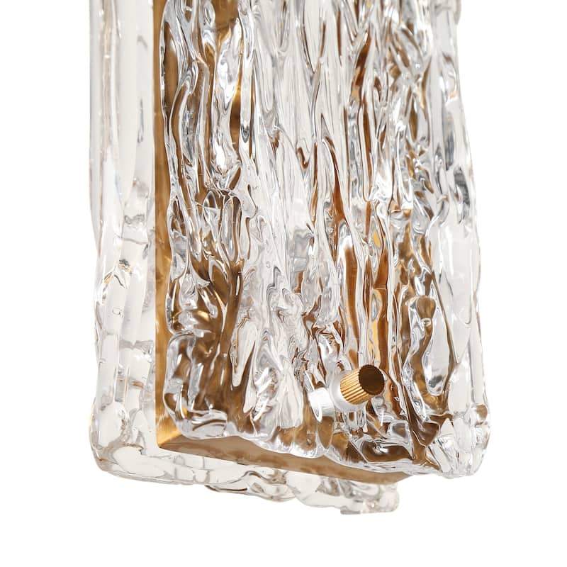 Modern Gold 5-Light LED Crystal Chandelier Glam Island Lights for Kitchen Island - W 39.3" x H 73.3"Max