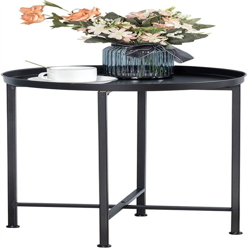 Small Round Metal End Table - 14.5"D x 14.5"W x 25"H