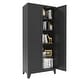 preview thumbnail 14 of 16, Anmytek 71" Tall Metal Storage Cabinet with 2 Doors and Adjustable Shelves Black for Bedroom Living Room Kitchen