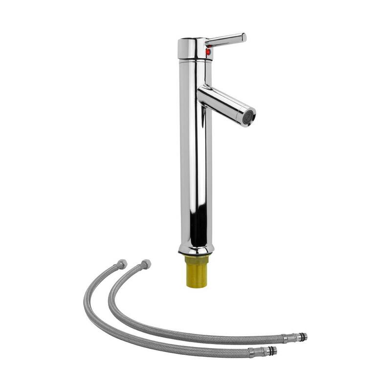 Talula Square Corner Tempered Glass Wall Mount Vessel Sink with Chrome Faucet, Drain and Towel Bar