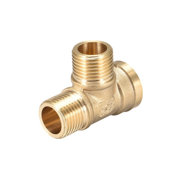 New 3/4BSP Thread Equal 3 Way T Shaped Brass Tee Connectors Adapters 2Pcs 