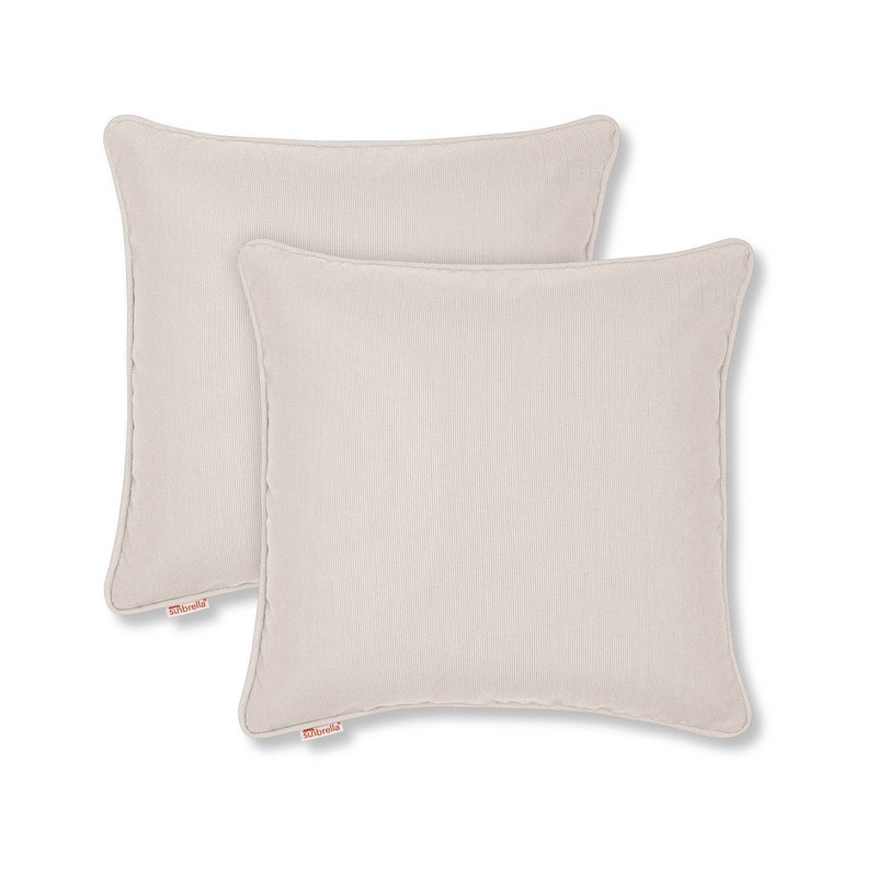 Sunbrella by Austin Horn Classics Corded-Edge Filled Pillow (Set of 2) - 20x20 - Eggshell