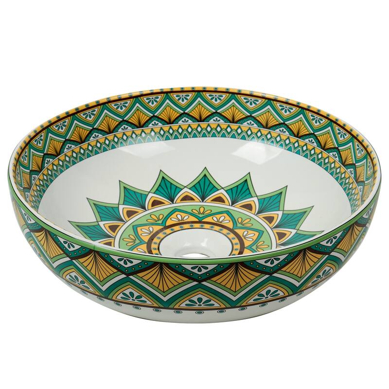 16" Round Artistic Ceramic Vessel Sink