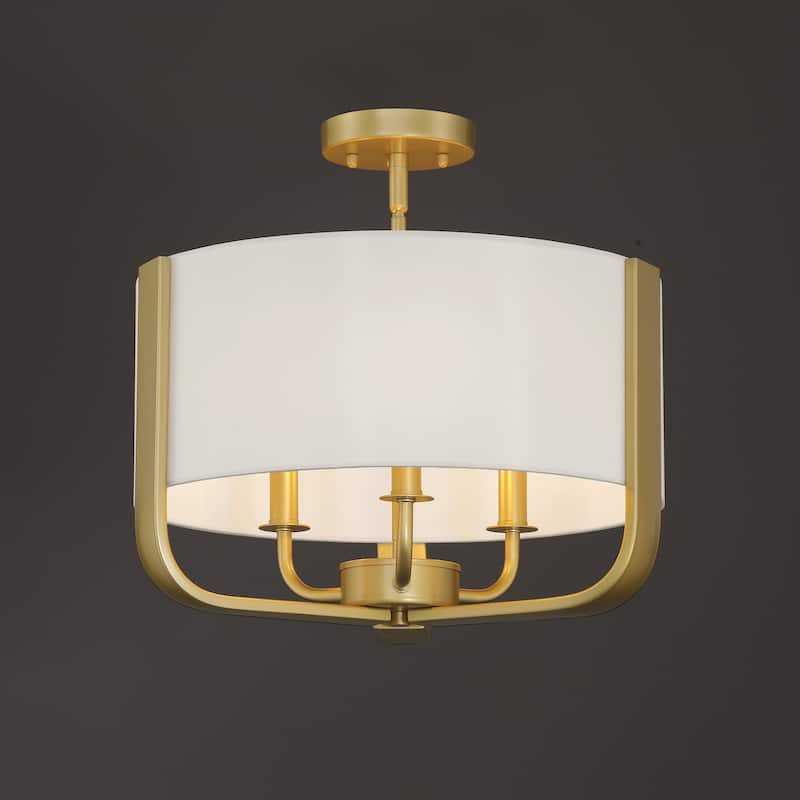Vernitta 3-light Mid-century Modern Drum Semi-flush Mount Ceiling Lights - 16.75 inches