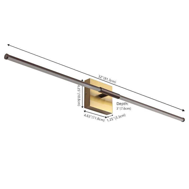 28" Dimmable Integrated LED Metal Wall Sconce, by JONATHAN Y