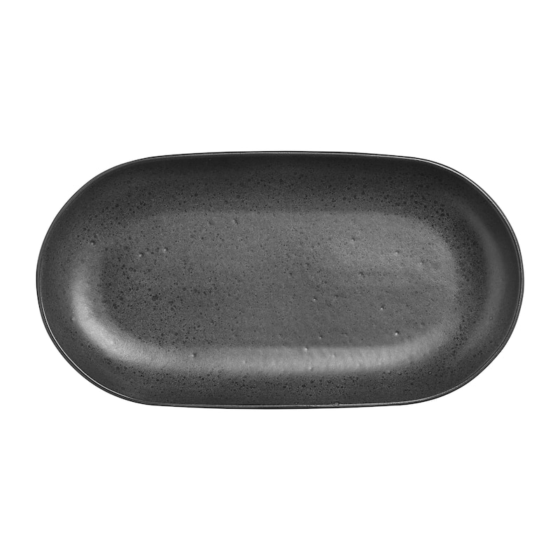 Sango Anderson Black Large Ceramic Serving Platters Set of 2, 14/12 Inch