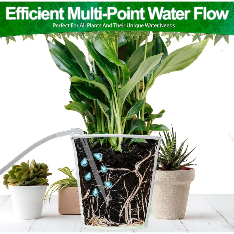 Solar Self Watering Plant Drip Irrigation System for 15 Plants Multiple Automatic Control Modes - regular
