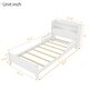 preview thumbnail 38 of 77, Pine Wood Platform Bed Low-Profile Bed Frame with Storage Headboard, Motion Sensor LED Light, Movable Guardrail, Slats Support