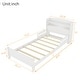 preview thumbnail 3 of 49, Pine Wood Platform Bed with Bookcase Headboard Built-in Motion Sensor Light, Convertible Guardrails, Storage Bed for Kids