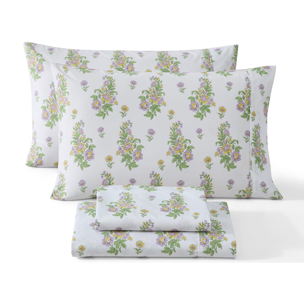 HLC.ME Floral Multi-Piece Printed Floral Bed Sheets Set - Wrinkle Resistant & Ultra Soft - For Mattresses up to 15 in Deep