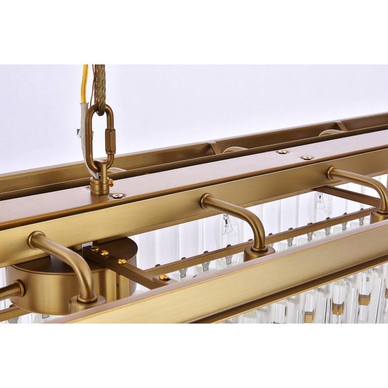 Indigo Home rectangle crystal chandelier in satin gold