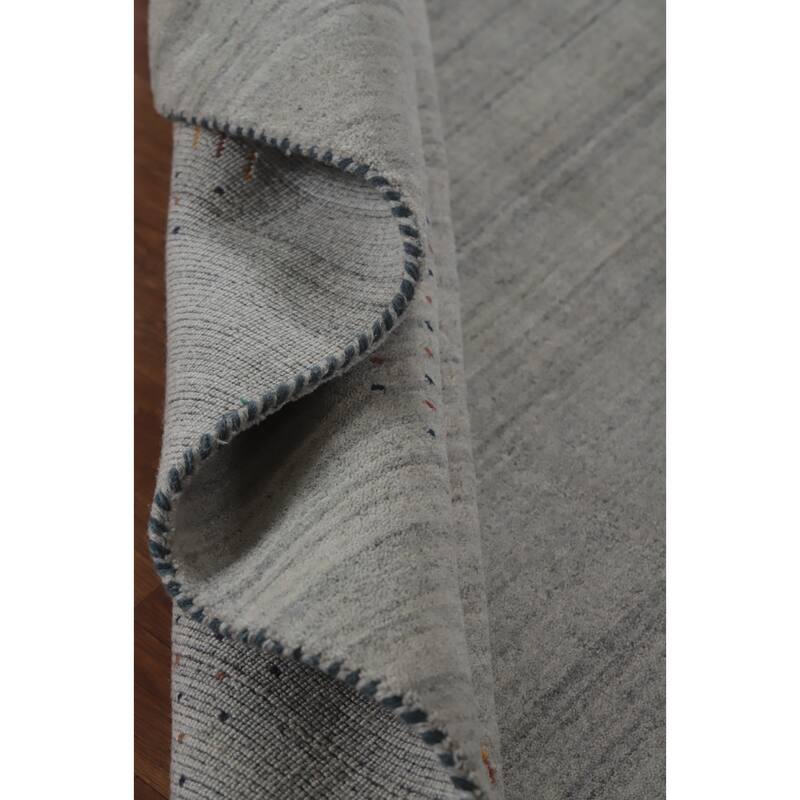 Hand Knotted Oriental 100% Wool Carpet Tribal Animal Pictorial Greys & Charcoal Gabbeh Area Rug - 9' 10'' X 7' 11''